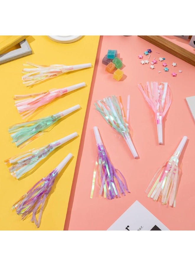 24 PCS Fringe Party Blowers, Noise Makers Glitter Metallic Fringed Party Horns, Colorful Noisemakers Blow Horns Party Whistles for Graduations, Weddings, Birthdays, Family Gatherings, New Years Events (Colorful) - Image 4